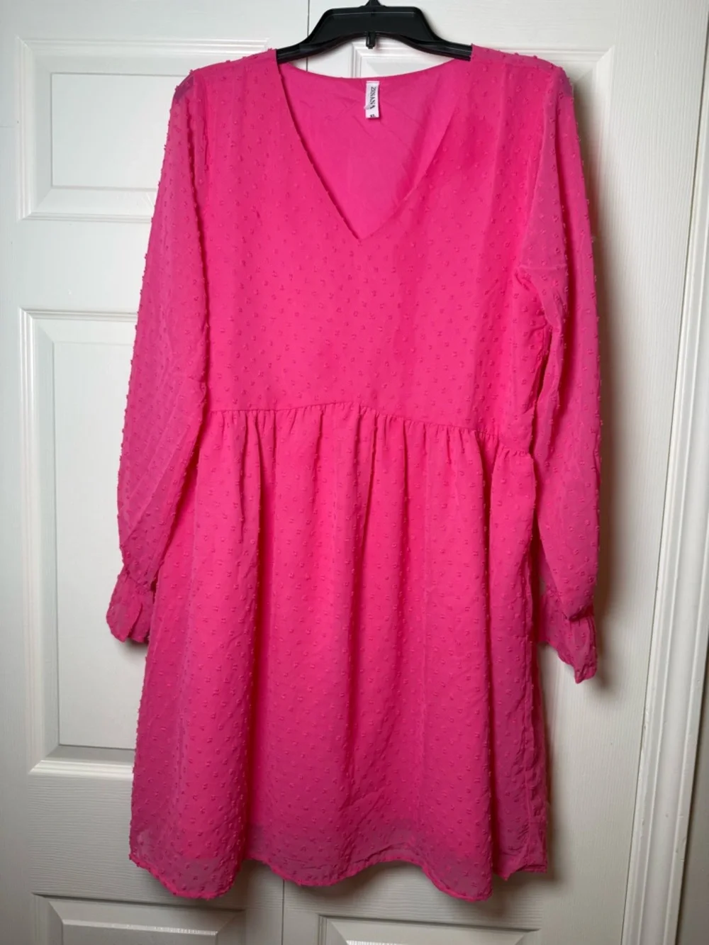 Zenana Women’s Pink Fuchsia‎ Swiss Dot Dress